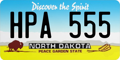 ND license plate HPA555
