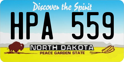 ND license plate HPA559