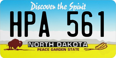 ND license plate HPA561