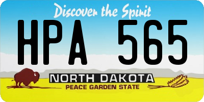 ND license plate HPA565