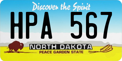 ND license plate HPA567