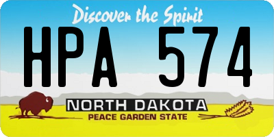 ND license plate HPA574