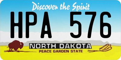 ND license plate HPA576