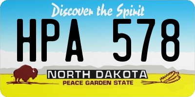 ND license plate HPA578