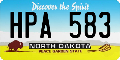 ND license plate HPA583