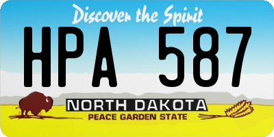 ND license plate HPA587