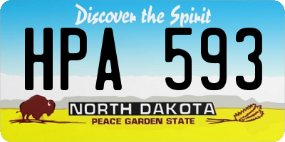 ND license plate HPA593