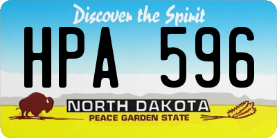 ND license plate HPA596
