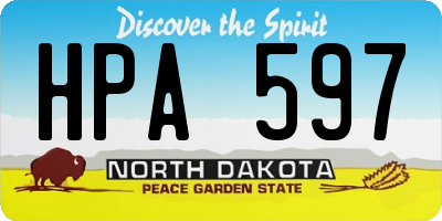 ND license plate HPA597