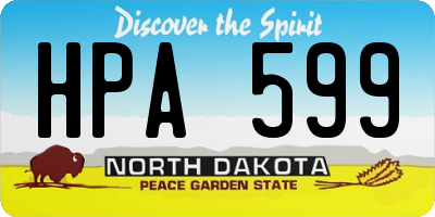 ND license plate HPA599