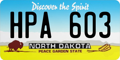 ND license plate HPA603