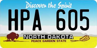 ND license plate HPA605