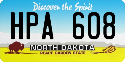 ND license plate HPA608