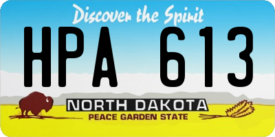 ND license plate HPA613