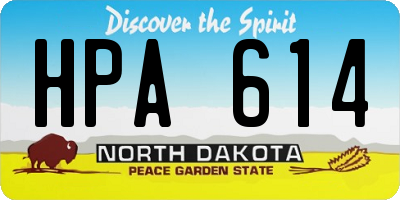 ND license plate HPA614