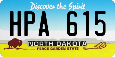 ND license plate HPA615