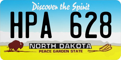 ND license plate HPA628