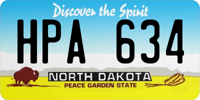 ND license plate HPA634