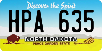 ND license plate HPA635