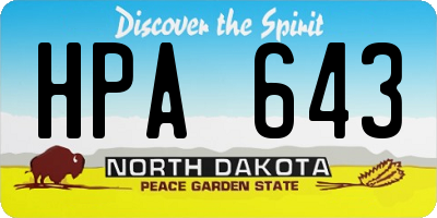 ND license plate HPA643