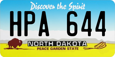 ND license plate HPA644