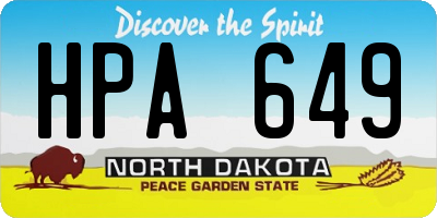 ND license plate HPA649