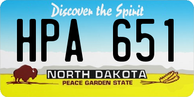 ND license plate HPA651
