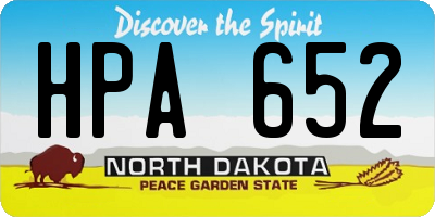 ND license plate HPA652