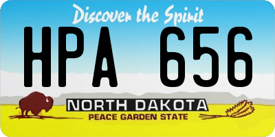 ND license plate HPA656