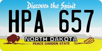 ND license plate HPA657