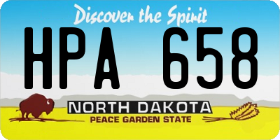 ND license plate HPA658