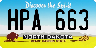 ND license plate HPA663