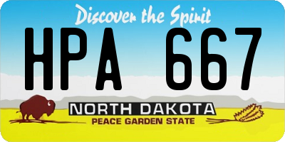 ND license plate HPA667