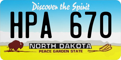 ND license plate HPA670