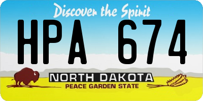 ND license plate HPA674