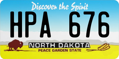ND license plate HPA676
