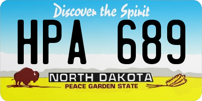 ND license plate HPA689