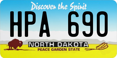 ND license plate HPA690