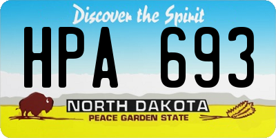 ND license plate HPA693