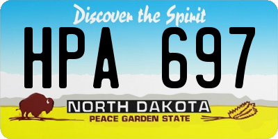 ND license plate HPA697