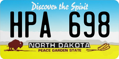 ND license plate HPA698