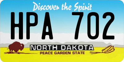 ND license plate HPA702