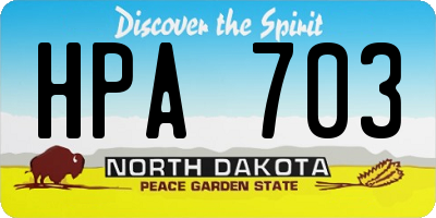 ND license plate HPA703