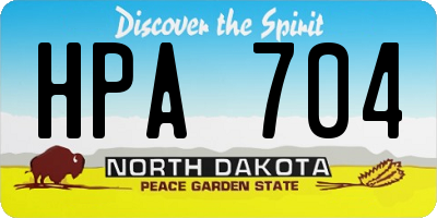 ND license plate HPA704