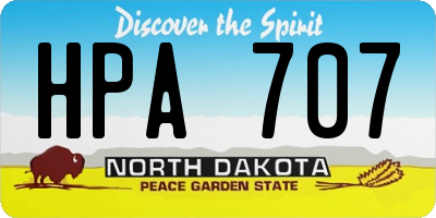 ND license plate HPA707
