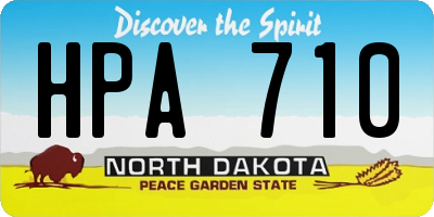 ND license plate HPA710