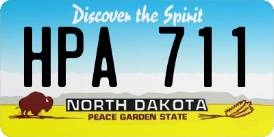 ND license plate HPA711