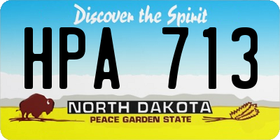 ND license plate HPA713