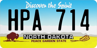 ND license plate HPA714