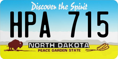 ND license plate HPA715